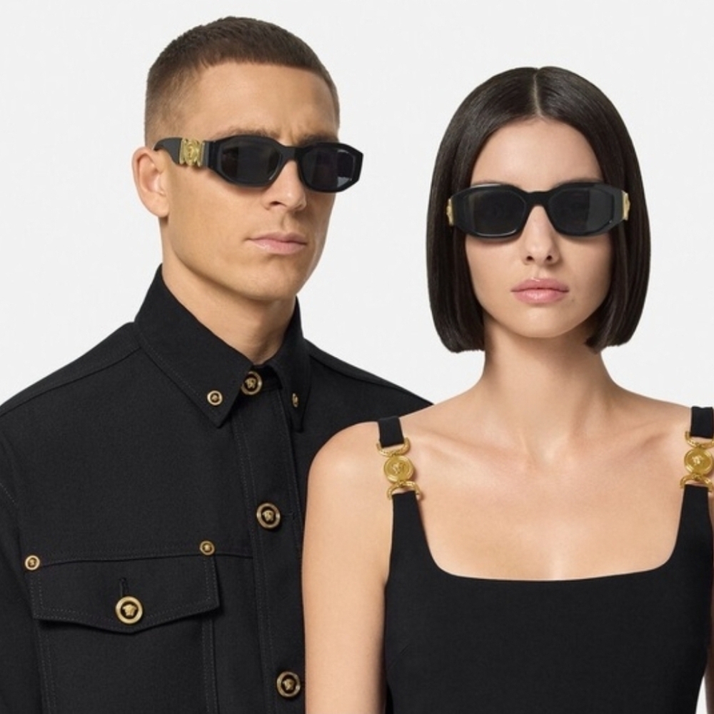 Versace X Kith Black and Gold Sunglasses Unisex